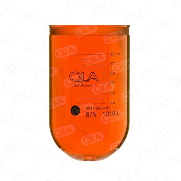 QLA 1000mL Amber UltraCenter Precision Glass Vessel for TruCenter, No Magnetic Collar, Serialized