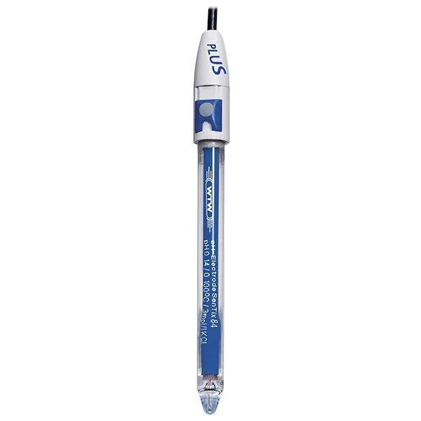 WTW SenTix 84, Glas-pH-Elektrode, Flüssigelektrolyt, Temperaturfühler Pt 1000, BNC-Stecker und Bananen-Stecker