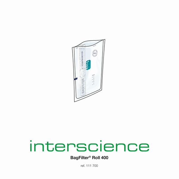Interscience BagFilter Roll 400, 400 ml, 190 x 300 mm, 20 x 25 pc/PAK, Lateral filter bag with built-in closure, with quick release