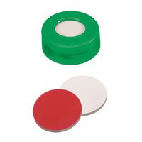 Product Image of Schnappringkappe, ND11 PE: grün mit 6 mm Loch, Silikon weiß/PTFE rot UltraClean, harte Kappe, 1,3 mm, 1000/PAK