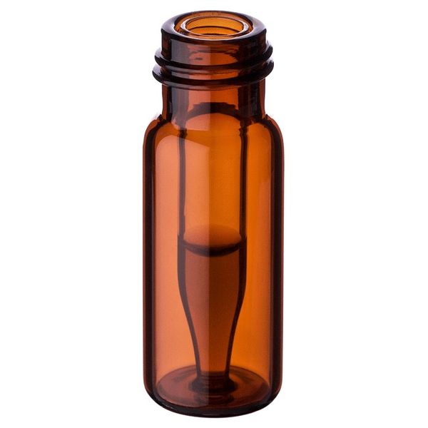 Microsolv Screw Top Vials, amber glass, Clear Insert, 300ul Fused Insert, 9-425mm, 12x32mm OD, for use as an autosampler vial, 100pc/PAK