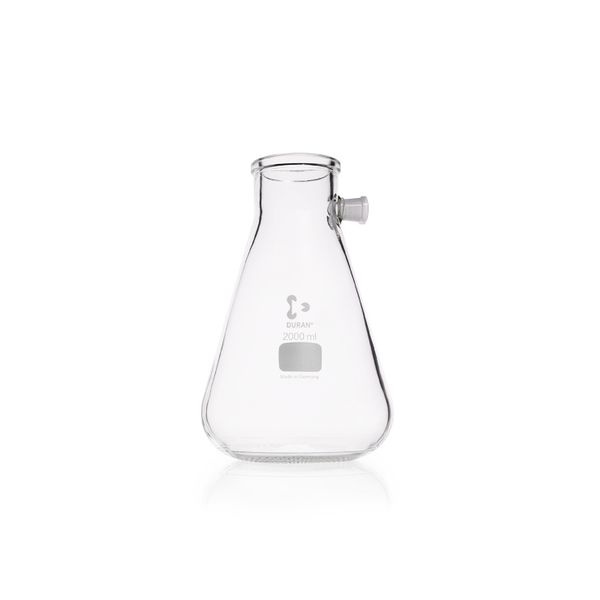 Duran Group Filtering flask, Duran, glass, 2000 ml, Erlenmeyer form, vac.-proof