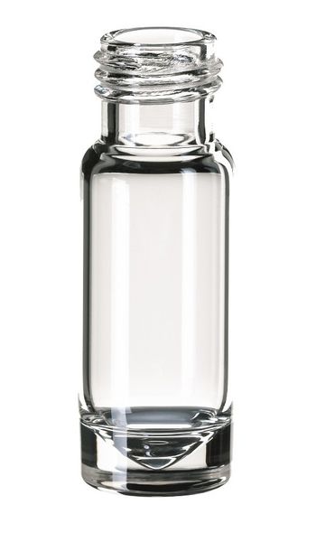 Altmann Analytik ND9 1,1ml Mikroliter Kurzgewindeflasche, 32x11,6mm, Klarglas, silanisiert, 10x100/PAK