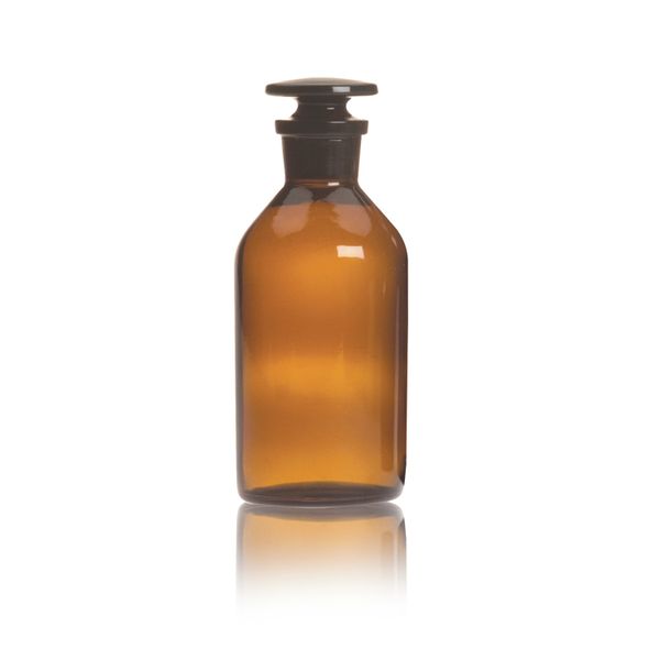 DWK Wheaton Reagenzflasche, Braunglas, 100ml, Enghals, Stopfengröße 14/23, 53 x 115 mm, 6 St/Pkg