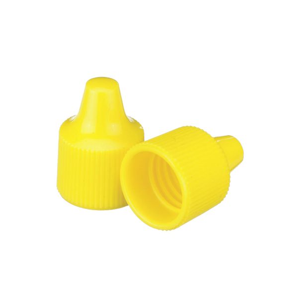 DWK Wheaton Gelbe PP-Kappe für Tropfflaschenspitze 15 mm und 7-15 ml Tropfflaschen, Größe 15-415, 1000 St/Pkg
