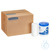 Kimberly-Clark Kimtech Wettask DS Wischtücher - Kleinrollen, Weiß, Lagen: 1, Größe: 15,20cm x 30,40cm, 12 Rollen x 55 Tücher
