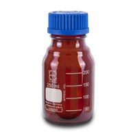 Product Image of Laboratory bottle DURAN Borosilicate Glass, GL45, 250 ml, round, amber, with cap and pouring ring