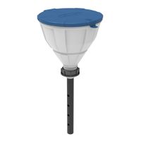 Product Image of Funnel ''ARNOLD'' with ball-valve and lid, V2.0, S55, HDPE white, with lance (220 mm), splash guard and removable sieve, funnel diameter = 200 mm