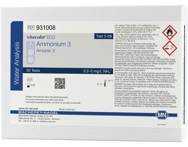 Macherey-Nagel Visocolor ECO Testbesteck Ammonium für 50 Bestimmungen