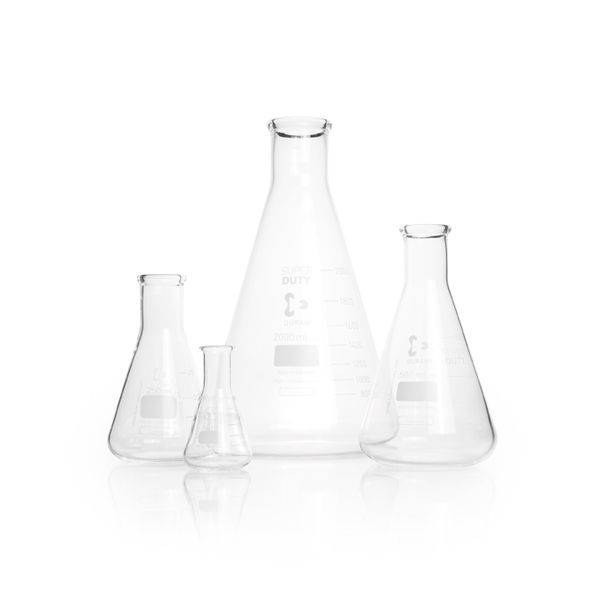 Duran Group DURAN super duty Erlenmeyer-Kolben, enghalsig, mit Teilung, 50 ml, 10 St/Pkg