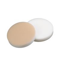 Product Image of Septa, 20 mm diameter, silicone white/PTFE beige, 45° shore A, 3,2mm, 10 x 100 pc