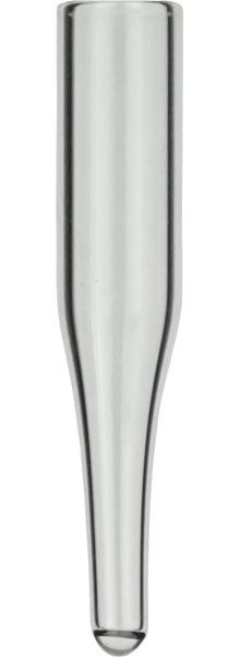 Macherey-Nagel 0,2 mL Mikroeinsatz f. weite Öffnung AD: 6 mm, Höhe: 31 mm klar, konisch, 15 mm Spitze, silanisiert, Packung à 100 Stück