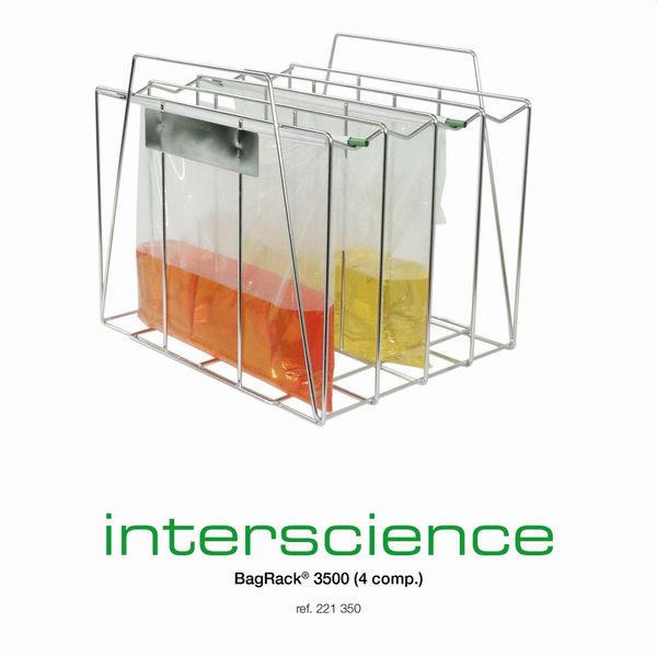 Interscience BagRack 3500-4, Storage racks for 4 bags 3500 ml, stainless steel (43 x 35 x 37,5 cm), 1 pc/PAK