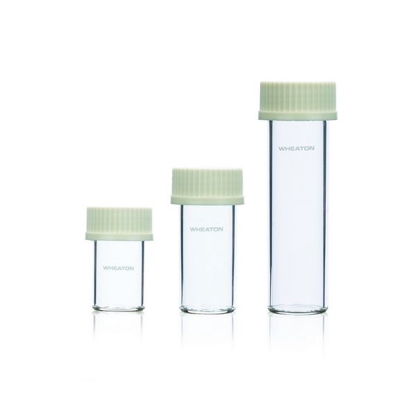 DWK Wheaton 35 x 300 mm Hybridisierungsflasche, klar, Boro, mit PBT-Kappe und PTFE/Silikon-Einlage