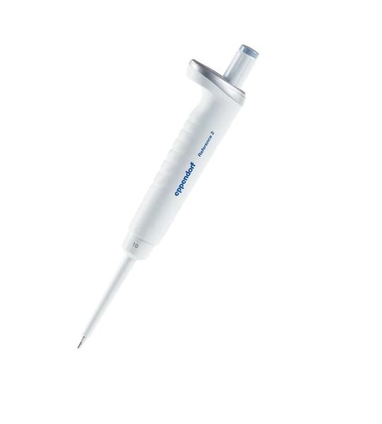 Eppendorf EP Reference 2 G, single-channel, fixed, 10 μl, medium gray