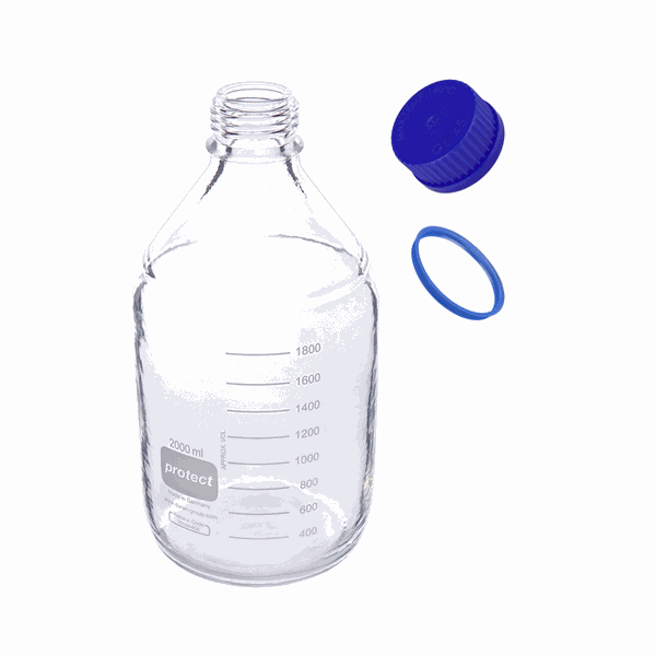 Microsolv Bottle, Mobile Phase Reservoir, Safety, Coated Glass, Clear, 2 Liter, Screw Top, GL45 Threads