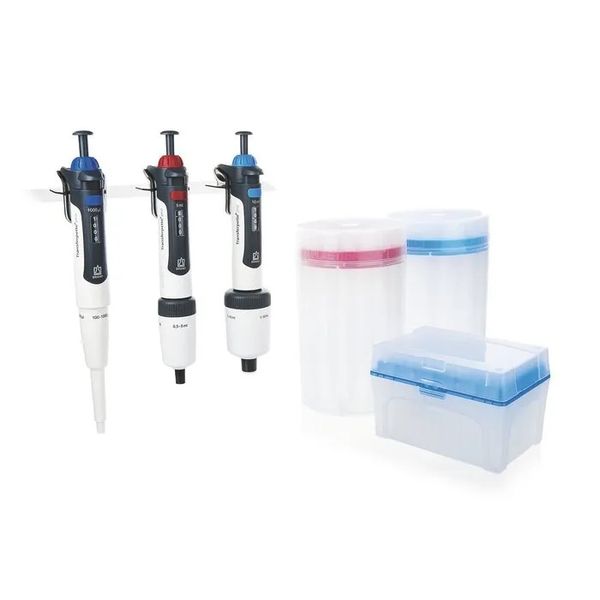 Brand GmbH & Co. KG Starter Kit Macro Transferpette pro DE-M, 3 pipettes 1000, 5000, 10000 μl variable type, 3 TipBox pipette tips, 3 shelf holders