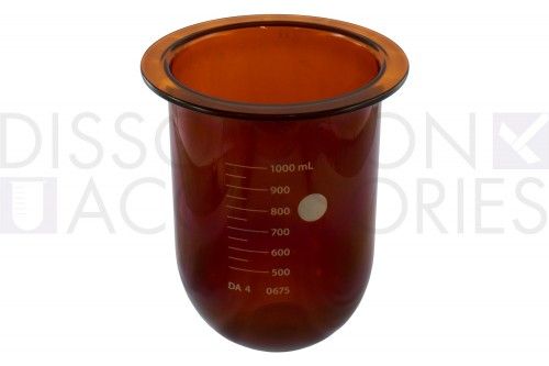 Dissolution Accessories Vessel, Boro 3.3, amber, 1000 ml, Logan