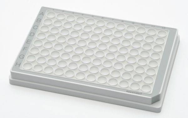 Eppendorf Microplate 96/U-PP, white wells, border color grey, PCR clean, 80 plates (5x 16 pcs.)