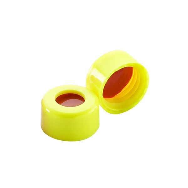 DWK Wheaton ABC screw cap, PP, yellow, with insert PTFE white/silicone red, 1000 pc/PAK