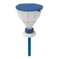Product Image of ARNOLD ball funnel with lid, S95, white PE-HD, with lance (220 mm), splash guard, and 200 mm funnel