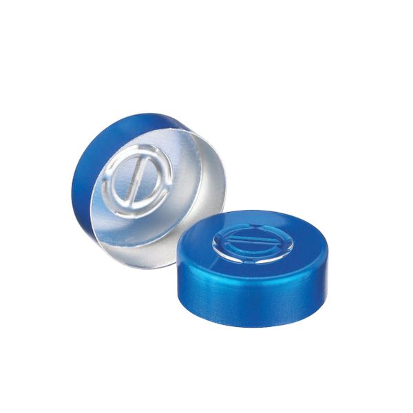 DWK Wheaton Aluminum cap, blue, with tear-off, without insert, 20 mm OD, 1000 pc/PAK