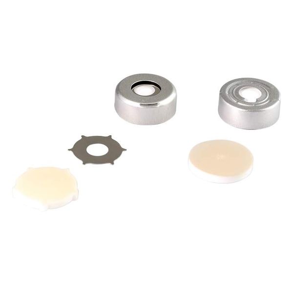 PerkinElmer Bördelkappen/Rollrand-Aluminiumkappe, 20 mm, Silber, mit Aluminium/Silikonsepta, 1000 St/Pkg