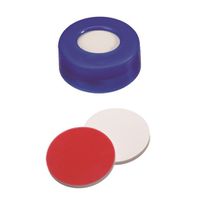 Product Image of ND11 PE Snap Ring Seal: Snap Ring Cap blue + centre hole, Silicone white/PTFE red, UltraClean, soft cap, 10x100/pac
