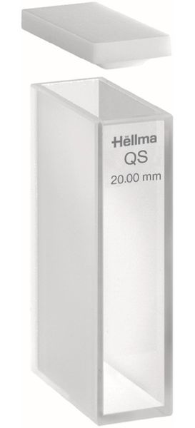 Hellma Makro-Küvette, Typ 100-QS, HP Quarzglas, WL 200-2500 nm, Schichtdicke 20 mm, PTFE-Falzdeckel, 7.000 μl