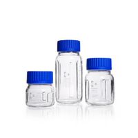 Product Image of DURAN® baffled wide mouth bottle GLS 80®, 250 ml, clear, with GLS 80® PP pouring ring, GLS 80® cap