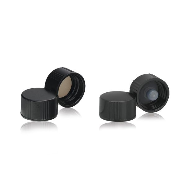 DWK Wheaton PF-Schraubkappe, schwarz, weiße 14B Gummi-Einlage, Größe 15-425, 200 St/Pkg