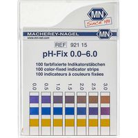 Product Image of pH-Fix 0.0-6.0 indicator sticks measuring range: pH 0-0.5-1.0-1.5-2.0-2.5-3.0- 3.5-4.0-4.5-5.0-5.5-6.0 pack of 100 sticks 6 x 85 mm