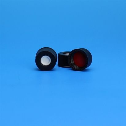 JG Finneran 13-425 mm Black Top Hat [Patented] Closure, Assembled with PTFE/Silicone Septa, 10 x 100 pc/PAK