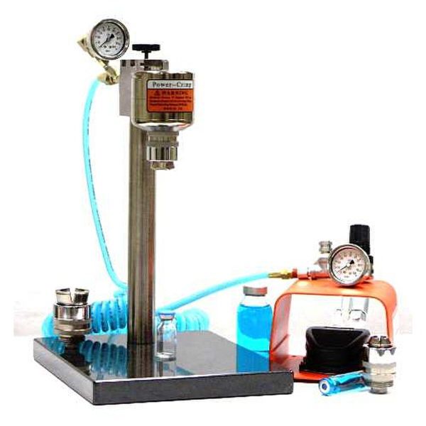 JG Finneran Power Crimper With Stand and Foot Pedal, Regulator and Gauge, with 8' Polyurethane Straight Supply Hose