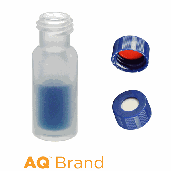Microsolv Vial & Cap Kit: 700 μl, Screw Top, Clear PP LCMS compatible autosampler vials + screw caps with White silicone rubber / red PTFE Soft-Guard 