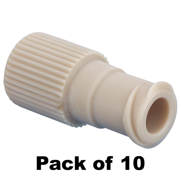 Microsolv Adapter, für Luer Lock Geräte, 1/4-28 Flachboden female Gewindeadapter zu male luer Fitting, PEEK, 10 St/Pkg