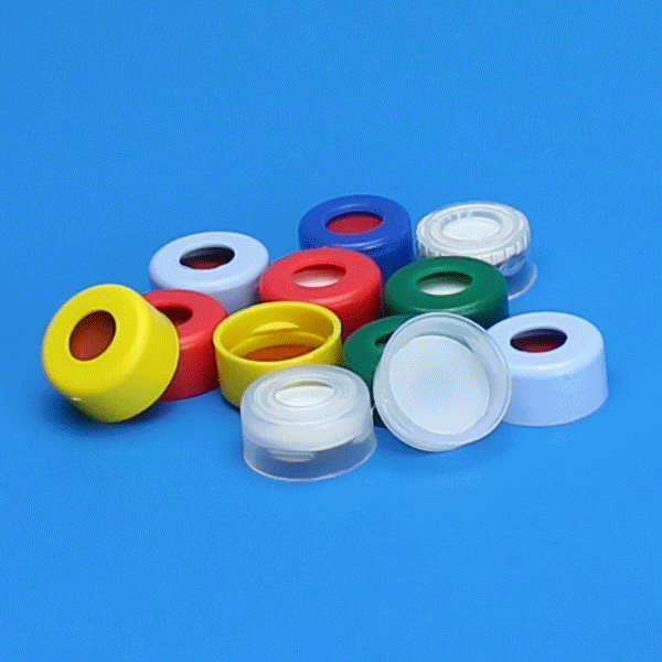 JG Finneran 24-414 mm White, Polypropylene Open Hole Cap, Bonded .125" PTFE/Silicone Liner, 100 pc/PAK