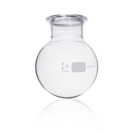 Duran Group Planflansch-Rundkolben, Glas, DN 100, 4000 ml, Flansch mit Nut