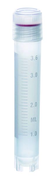 Brand GmbH & Co. KG Cryotubes, 4 ml, with external thread, screw cap with silicone seal, PP, 12,5 mm x 76 mm, with base, sterile, 10 x 100 pc/PAK