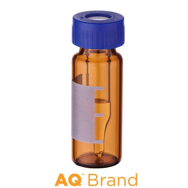 Microsolv Vial & Cap Kit, preassembled, incl. 100 300μl, Fused Insert, Screw Top, Amber Autosampler Vials with Write on Patch/fill lines & 100 Blue 