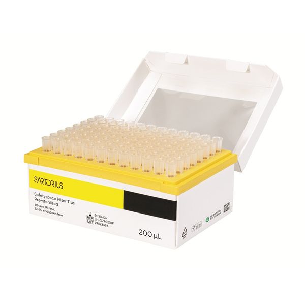 Sartorius Safetyspace Filtered Tips 200 μl, sterile, Light Pack, 10x96 pc/PAK, sustainable