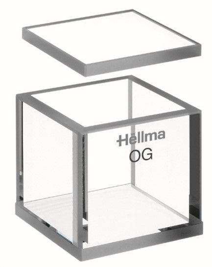 Hellma Groß-Küvette VIS, Typ 700-OG, Optischem Glas, WL 360-2500 nm, Schichtdicke 20 mm +/-0,5 mm, Glasdeckel, 6.000 μl
