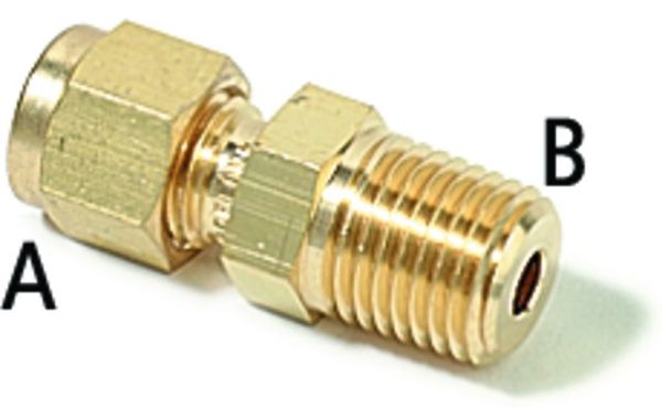Supelco Swagelok Edelstahl Außengewinde 1/2 Zoll A bis 1/ 4 Zoll B