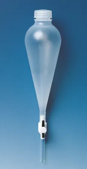 Brand GmbH & Co. KG Scheidetrichter, PP, 125 ml, Schraubkappe PP und PTFE-Kegelhahn, dampfsterilisierbeständig (121°C)