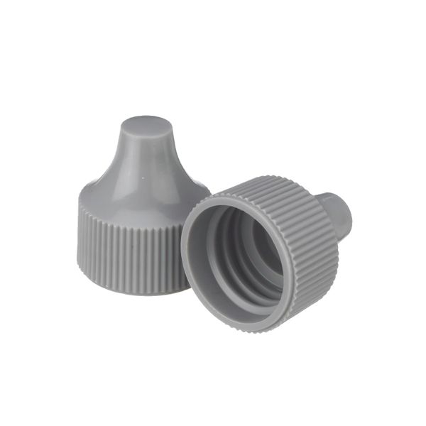 DWK Wheaton Graue PP-Kappe, für Tropfflaschenspitze 20 mm und 30-125 ml Tropfflaschen, Größe 20-410, 100 St/Pkg