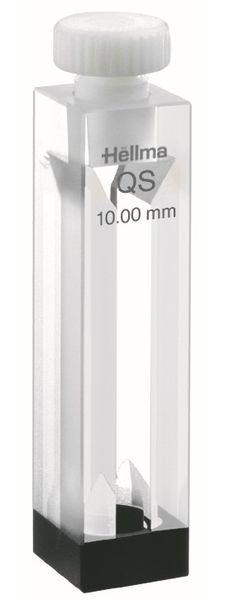 Hellma Semi Micro Cell, Type 119-QS, HP Quartz Glass, WL 200-2500 nm, Pathlength 10 mm, magnetic stirrer, PTFE Stopper, 1,400 μl