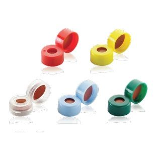 DWK Wheaton 11 mm snap cap, PE natural, with septum PTFE red/silicone/PTFE red, 1000 pc/PAK