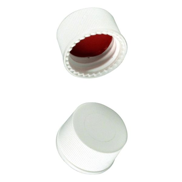Microsolv Screw Cap white, 13 mm, solid, with Sil/PTFE Liners, 100 pc/PAK