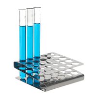 Product Image of Test tube rack, 18/10 stainless steel, Z-shaped, for 5 x 5 test tubes with a diameter of up to 17 mm