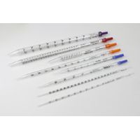 Product Image of Polystyrol Sereologische Einmal-Pipetten, 2ml, grad. farbcodiert, steril, 5 x 100 St/Pkg